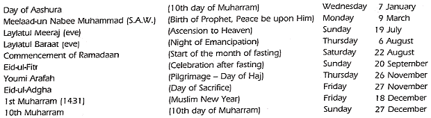 Muslim Calendar