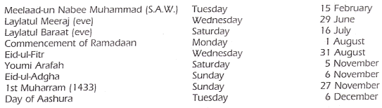 Muslim Calendar